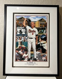CAL RIPKEN JR 12.5” x 15.5” framed HOF Hall of Fame collage print “Ironman” COA - Picture 1 of 5