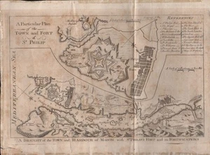 Spain / Draught of the Town and Harbour of Mahon with St Philip's Fort and its - Imagen 1 de 1