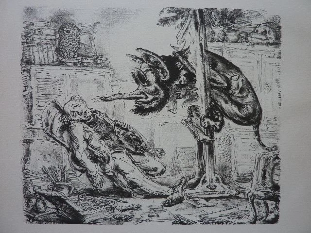 A.PAUL WEBER - Zink / Strichätzung 1980 "Die Heimsuchung" !! - Bild 1 von 1