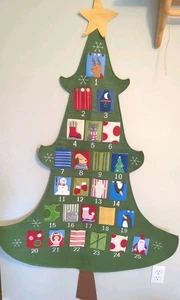 Pottery Barn Kids 58" Hanging Christmas Tree Advent Calendar w/No Monogram - Picture 1 of 4