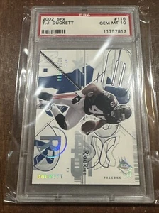 2002 Upper Deck SPx T.J. Duckett RC /1500 Card #116 PSA 10 - Picture 1 of 2