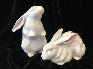 Set2 figuras japonesas Arita yaki par de conejos - Imagen 1 de 9