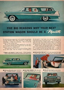 Plymouth Sport Suburban 1958 camioneta Belvedere anuncio en color original - Imagen 1 de 1