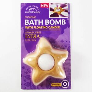 Village Naturals India Relaxing Star Bath Bomb & Floating Candle 3.5oz Patchouli