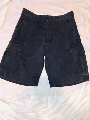 Pantalones Cortos Carga Polo Ralph Lauren Para Hombre Talla 33 Azul Oscuro Frente Plano De Colección Años 90 Foto 1 de 4