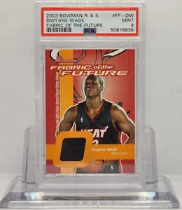 Dwyane Wade RC 2003 Bowman R & S Fabric Of The Future Jersey PSA 9 MINT POP 14 - Picture 1 of 2