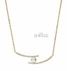 14K Gold  VS/F-G Diamond and Freshwater Pearl Pendant Necklace Thanksgiving Gift