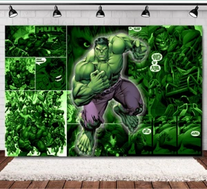 Superhero Hulk Backdrop Background Cloth Marvel Birthday Party Banner Decoration - Picture 1 of 3