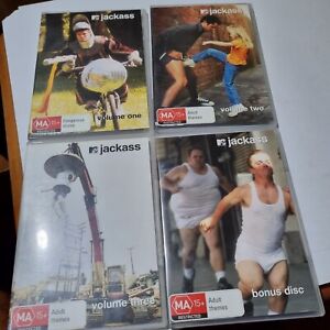 Jackass The Box Set DVD Volumes 1-3 + Bonus Regian PAL 4 MTV Prank TV Series