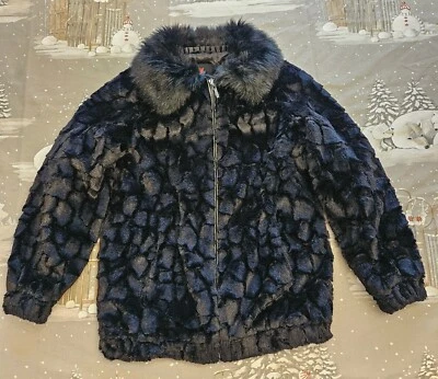 HERMOSO ABRIGO NEGRO, ADRIENNE LANDAU IMITACIÓN PIEL, MANGA LARGA Talla XS, NUEVO SIN ETIQUETAS Foto 1 de 4