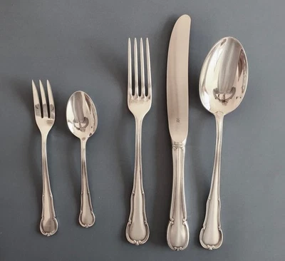 WMF Barock Patent 90 Scroll Edge German Silverplate Flatware, 30 Piece Service - Image 1 of 4