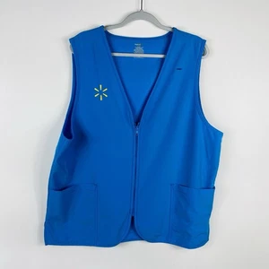 Chaleco Walmart Talla Grande Cremallera Completa Empleado Azul Bordado Logo Bolsillos - Imagen 1 de 7