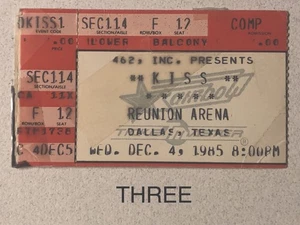 KISS CONCERT TICKET STUB DALLAS TEXAS DECEMBER 4 1985 ANIMALIZE TOUR ERIC CARR - Picture 1 of 1