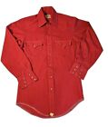 Vintage Mens Western Pearl Snap Shirt By Sara Sage Size Small Red