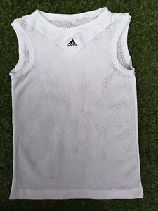 ADIDAS ~ WHITE SLEEVELESS CYCLING RUNNING SPORTS BASE LAYER ~ ONE SIZE FITS ALL
