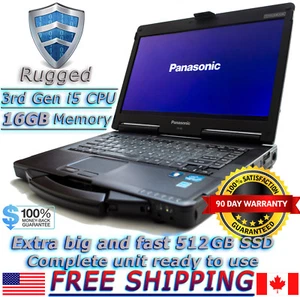 Panasonic Toughbook CF-53 MK2 i5 3320M 2.6GHz 16GB RAM 500GB SSD Rugged Laptop - Picture 1 of 9