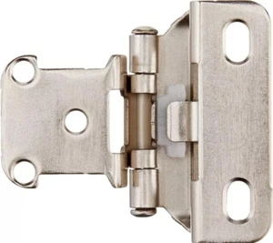 Amazon Basics 1/2 inch Satin Nickel Self Closing Cabinet Hinge - 50 pieces - Picture 1 of 1