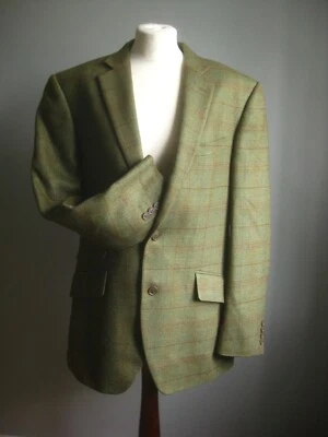 VINTAGE TWEED JACKET BLAZER 42r 100% wool retro green red check VIYELLA lindyhop - Image 1 of 4