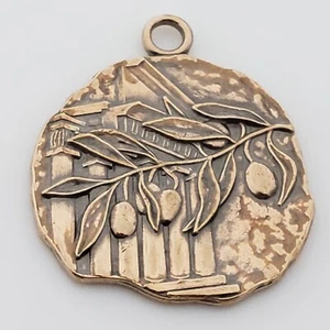 Greek Medallion Coin Pendant Charm ARETE Bronze New Old Stock 1" Inch - Picture 1 of 2