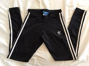 Adidas 3-Stripes Girls Pants in Black Size Large - Picture 1 of 4