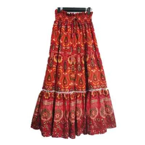 Women Boho Floral Long Maxi Skirt Ladies High Waist Beach Ruffle Swing Dress - Picture 1 of 22