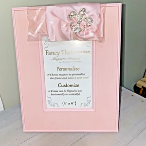 New In Box BEARINGTON COLLECTION “Fancy That Frame” 4x6 Pink Striated Frame - Picture 1 of 13