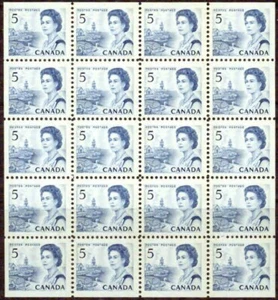 CANADA – 1967 – Q.E. II PANE OF 20 –VF * - Picture 1 of 1