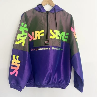 Vintage Surf Style Interplanetary Body Gear Jacket Medium Retro Windbreaker 90s - Image 1 of 4