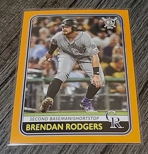 2020 Topps Big League Baseball BRENDAN RODGERS Orange #168 Colorado Rockies - Picture 1 of 2