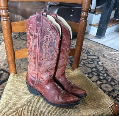 Botas Vaqueras Smoky Mountains Cuero Rojo Madison Mujer’s Talla 6 Foto 1 de 4