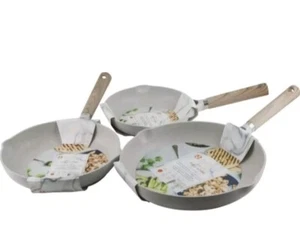 Masterclass Premium Cookware 8″ 9.5″ 11″ Skillets specked beige Set Of 3 new - Picture 1 of 5