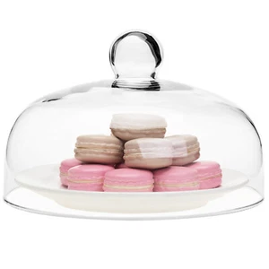 MyGift 9 Inch Round Clear Glass Cloche Dome Cake Display Cover with Knob Handle - Picture 1 of 8