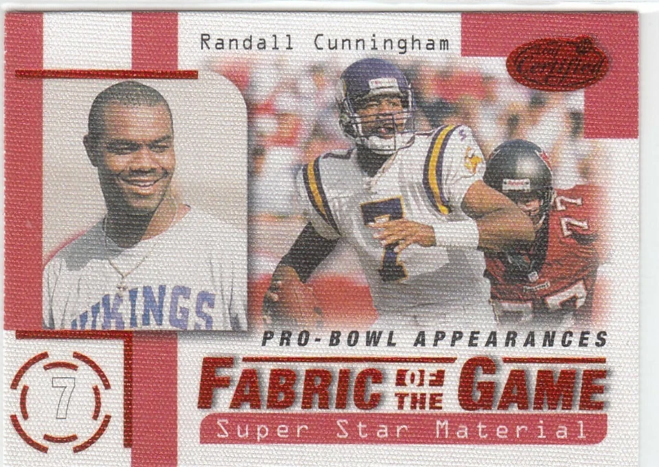 1999 Randall Cunningham Leaf Certified Fabric of Game SUPER STAR /500 - #11 - Image 1 of 1