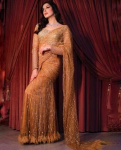 New Indian Pakistani Bollywood Designer sarees for women sari party wear dress - Picture 1 of 9