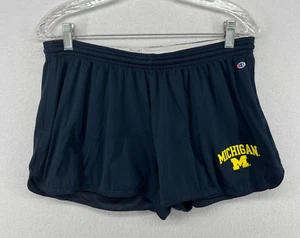 UNIVERSITY OF MICHIGAN Shorts Womens S CHAMPION Wolverines MI College Mesh Blue - Picture 1 of 13