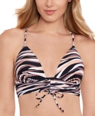 Top de Bikini Salt + Cove XL Juniors Rayas Corbata Frontal Medio Neutro Multi Nuevo Foto 1 de 4