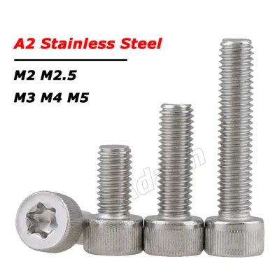 M2 M2.5 M3 M4 M5 Torx Socket Head Cap Security Machine Screws A2 Stainless Steel