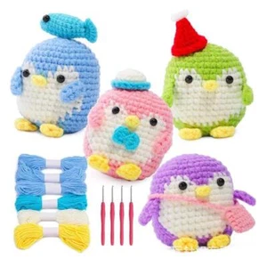 Kraball Penguin Crochet Kit for Beginners with Video Tutorial Cotton Knitting - Picture 1 of 29