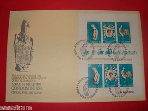 Queen Elizabeth II Plata Jubileo FDC 25 Coronación Nuevas Hébridas 1978 #2 - Imagen 1 de 1