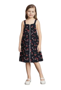 Big Girls Overall Unbranded Big Girls Floral Overall Dress Size M Black - Picture 1 of 4