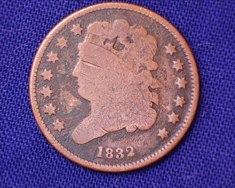 Nice  1832 Classic Head Half Cent Only 51,000 Minted  #S116 Cover