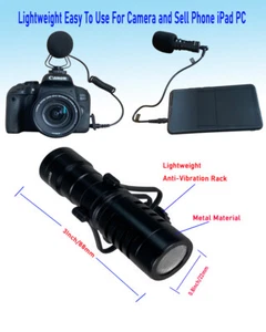 Supercardioid Shotgun Microphone Video For Smartphone DSLR Camera PC iPhone Mic - Picture 1 of 12
