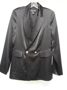 Rachel Zoe Size 6 Black Satin Double Breasted Blazer - Picture 1 of 4