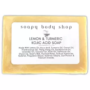 Lemon Turmeric Kojic Acid Soap Bar Dark Spots, Hyperpigmentation Soap, Dark Spot - Picture 1 of 12