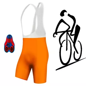 Orange Cycling Bib Short Pant Bike Trouser Ride MTB Biking Bicycle Motocross Mx - Picture 1 of 3