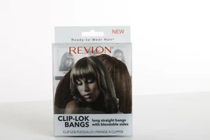NEW Revlon Clip-Lok Bangs Hair Extensions Medium Brown Easy Ready to Wear - Picture 1 of 2