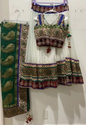 Authentic Hand Crafted Saree Choli & Lehenga See Description for Measurements - Image 1 of 4