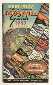 1952 PEEK SIZE FOOTBALL GUIDE; 13th Annual; Detroit Vicinity; Western Conference - Picture 1 of 6