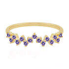 Natural Amethyst Band Ring 18k Yellow Gold Rings Jewelr