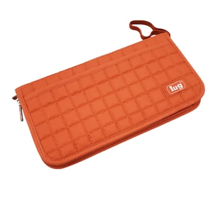 Lug gesteppte Reisebrieftasche Organizer Reisepassetui orange Kalbsleder umlaufender Reißverschluss - Bild 1 von 23